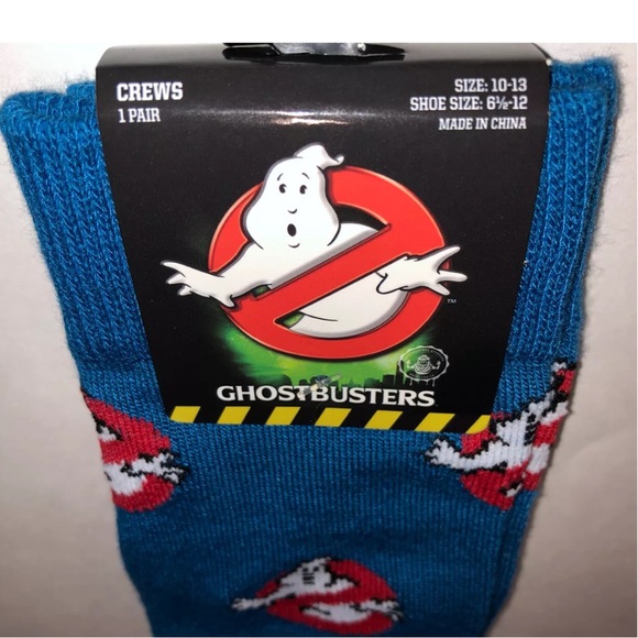 Ghostbusters Crew Socks 1 Pair Men 6.5-12 Blue White Red No Ghost Logo NEW! Bill - Picture 10 of 10